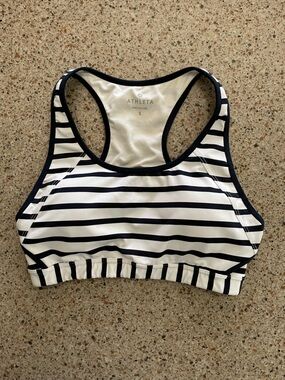 Athleta Navy and White Striped Racerback Top Adult - Small